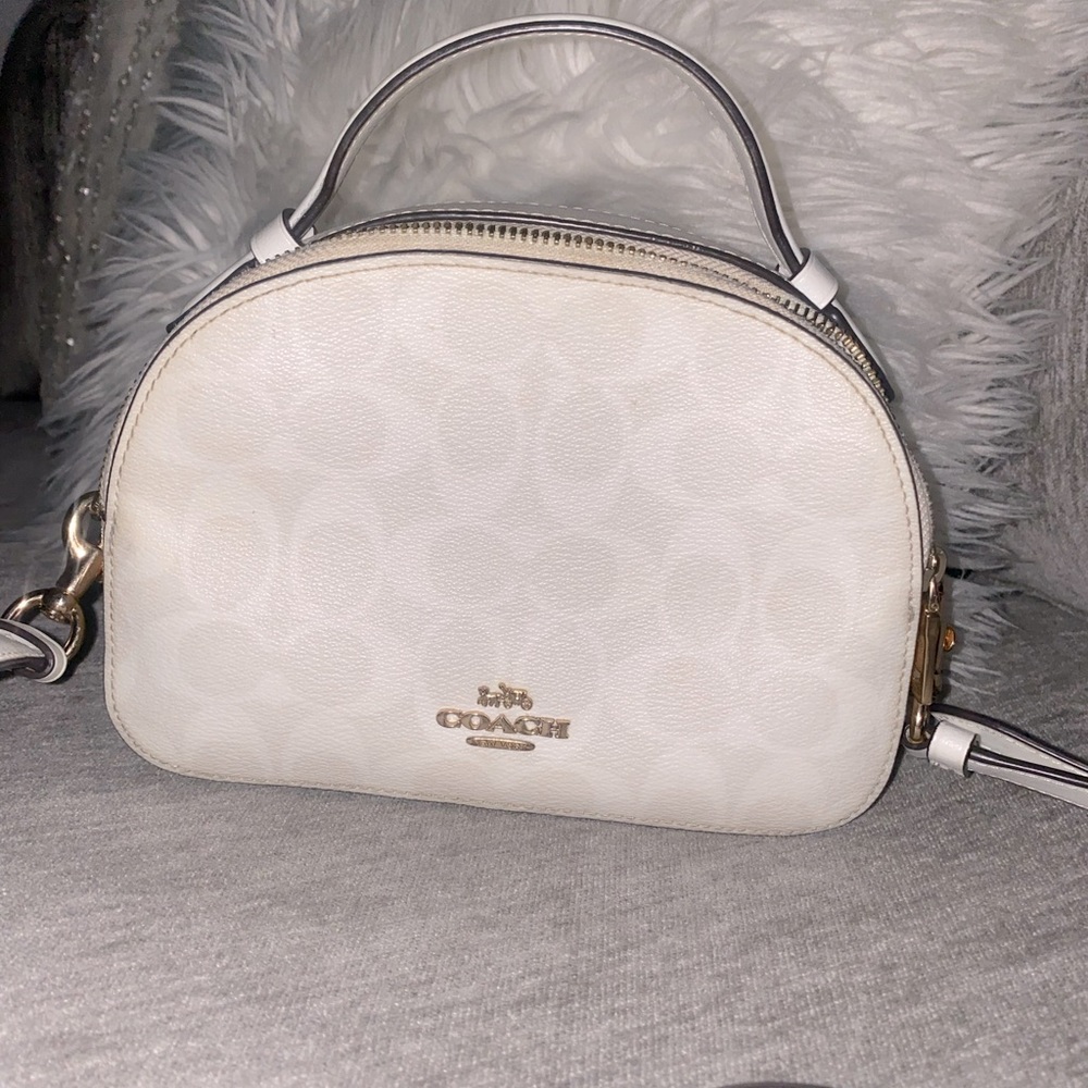 WHITE COACH STRAP CROSSBODY BAG